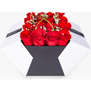 Haute Florist ROUGE ROYALE HAT BOX - Valentine's Flowers - Valentine's Day Flowers - Valentine's Roses - Valentine's Flower Delivery - Red Roses Delivery - vday flowers - florist valentines - vals day flowers - valentines bouquet