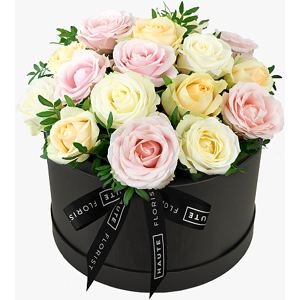 Avalanche Affection - Hat Box Roses - Hat Box Flowers - Flowers in a Hat Box - Hat Box Flower Delivery - Haute Florist