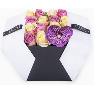 Haute Florist Ivory Amethyst Hat Box