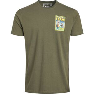 Weird Fish Barkson's Farm Back Print Artist T-Shirt Deep Lichen Green Size 5XL - men men all-mens men tshirts men tshirts artist new-arrivals all new-arrivals mens offers all-offers offers mens-2-for-40-tees offers mens-offers sale all-