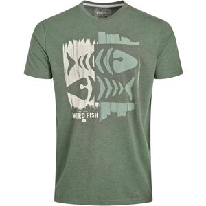 Weird Fish Double Fish Front Print Graphic T-Shirt Deep Lichen Green Size XL - men men all-mens men tshirts men tshirts graphic new-arrivals all new-arrivals mens offers all-offers offers mens-2-for-40-tees offers mens-offers sale all-s