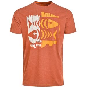 Weird Fish Double Fish Front Print Graphic T-Shirt Rust Leaves Size XL - men men all-mens men tshirts men tshirts graphic new-arrivals all new-arrivals mens offers all-offers offers mens-2-for-40-tees offers mens-offers sale all-sale s