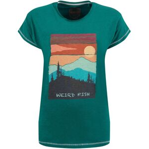 Weird Fish Woodlands Organic Cotton Graphic T-Shirt Cedar Green Size 16 - new-arrivals all new-arrivals womens offers all-offers offers womens-offers sale all-sale sale womens women women all-womens women tshirts-and-tops women tshirts-a