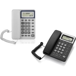 OFBK TSD813 Desktop Corded Landline Phone with LCD Display Call Calculator Functions for Home Office Hotels