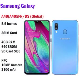 Samsung Galaxy A40 A405F Factory Unlocked Cell Phone 5.9 Inches 4GB RAM 64GB ROM Dual SIM Mobile phone 16 MP Android Smartphone