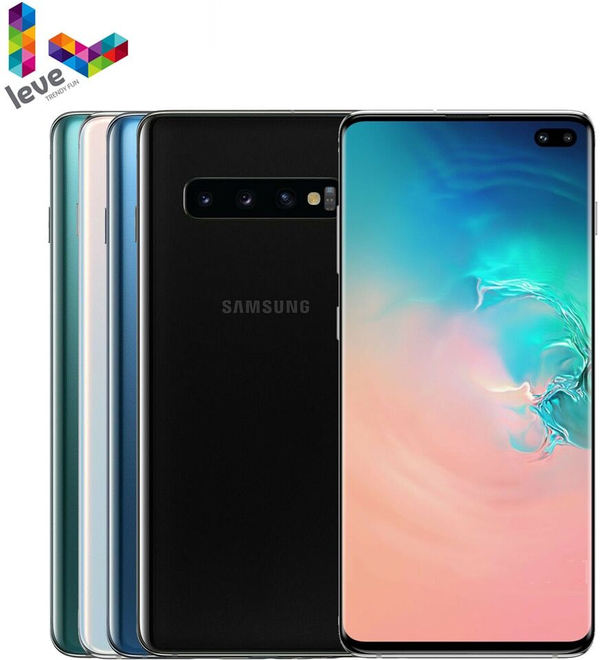 Unlocked Samsung Galaxy S10+ S10 Plus US Version G975U G975U1 6.4" 8GB RAM 128GB ROM Octa Core Snapdragon NFC Mobile Phone