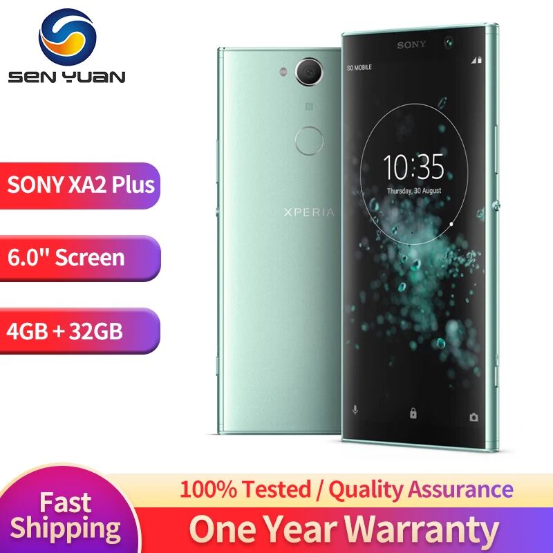 Original Unlocked Sony Xperia XA2 Plus H4413 4G Mobile Phone Dual SIM Card 6.0" 4GB RAM 32GB ROM 23MP+8MP Octa Core SmartPhone