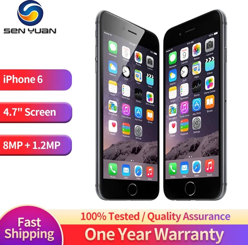 Unlocked Original Apple iPhone 6 16GB 64GB 128GB 4.7" Display IOS 3G WCDMA 4G LTE 8MP Camera 1G RAM WIFI GPS Used Mobile Phone