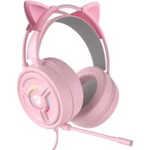 for CAT Version Pink RGB Crystal Headset Wired Gaming Desktop Laptop Fashionable Girls Earphone+Mic Microphones Girl's G