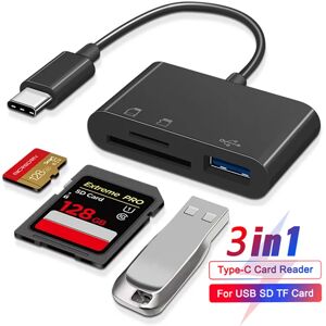 3in1 Type-C Micro Adapter TF CF SD Memory Card Reader USB-C For Macbook Huawei Samsung Xiaomi OTG Writer Compact Flash