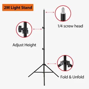 79in 2M Light Stand Tripod With 1/4 Screw Head For Photo Studio Softbox Video Flash Umbrellas Reflector Ring lamp Light