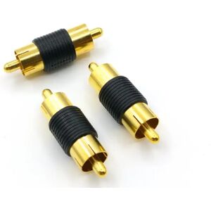 5pcs GOLD RCA Phono Coupler RCA Male to RCA Male Audio Video Connector