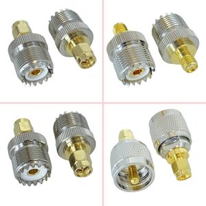 1Pcs UHF SO239 PL259 to SMA Male Plug&Female Jack RF Coax Adapter Connector Wire Terminals Straight  Delivery Brass Copper