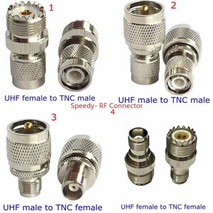 SL16 UHF PL259 SO239 To TNC Male Female Straight Connector UHF SO-239 PL-259 To TNC Coax Brass Nickel Plated RF Coaxial Adapters