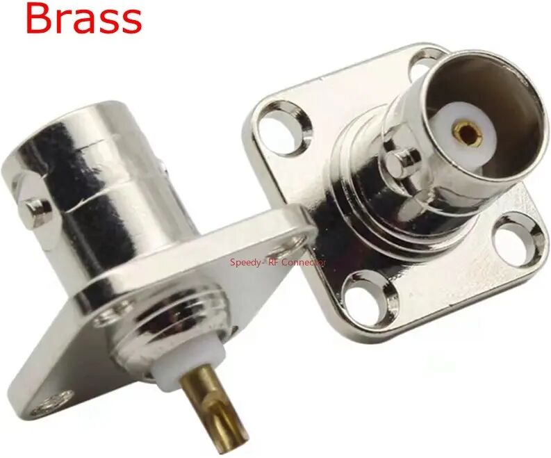 2pcs/lot Q9 BNC Female 4Holes Flange Connector BNC Female Jack with 4 Holes Flange Panel Chassis Mount Coaxial Solder Brass