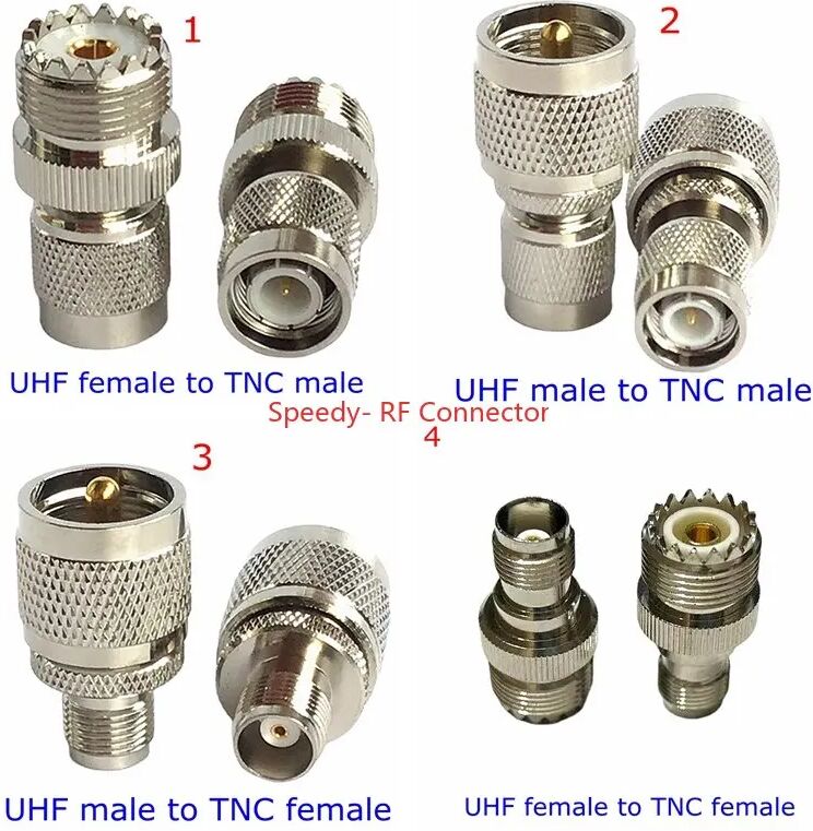 SL16 UHF PL259 SO239 To TNC Male Female Straight Connector UHF SO-239 PL-259 To TNC Coax Brass Nickel Plated RF Coaxial Adapters