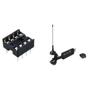 10 Pcs 8 Pin DIP IC Sockets Adaptor & 1 Set R820T+ RTL2832U USB 2.0 DVB-T SDR FM DAB TV Tuner Receiver Stick