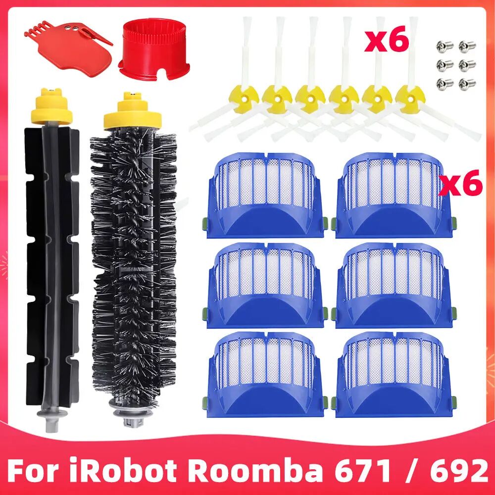 For iRobot Roomba 614 / 620 / 630 / 650 / 651 / 671/ 660 / 692 Robot Vacuums Accessory Main Side Brush Hepa Filter Spare Part