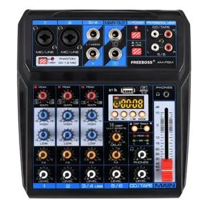Freeboss AM-PSM DC 5V Power Supply USB Interface 6 Channel 2 Mono 2 Stereo 16 Effects Audio Mixer