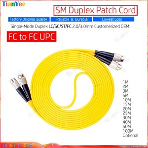 5/10/20pcs Lot sell  FC to FC UPC SM Duplex LC/SC/ST/FC UPC to UPC FTTH Patch Cord Jumper 2.0/3.0mm 1~50m