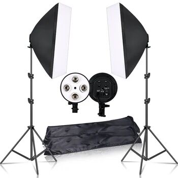 Photography 50x70CM Lighting Four Lamp Softbox Kit With E27 Base Holder Soft Box Camera Accessories For Photo Studio Vedio