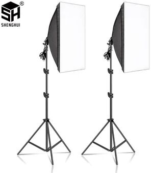 2pcs 50x70CM Photography Softbox Lighting Kits Professional Continuous Light System Equipment For Photo Studio