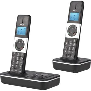 2-Handset Cordless Phone with Answering Machine Caller ID/Call Waiting LCD Screen Display 16 Languages for Office home