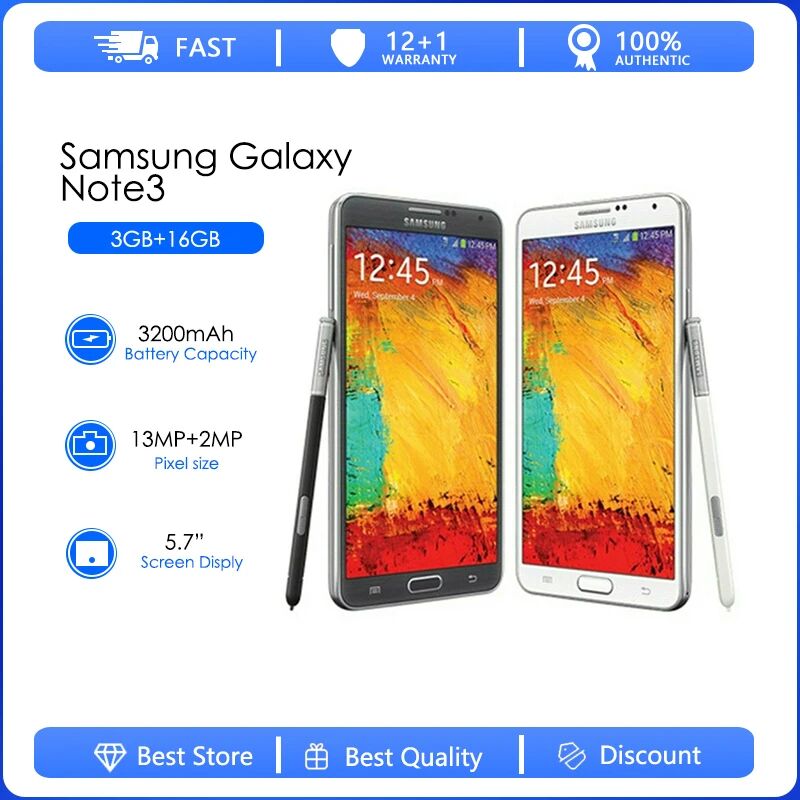 Samsung Galaxy Note 3 N9005 Refurbished-Original N9005 N9000 Phone Quad Core 5.5" 8MP 3G WIFI GPS cell phone