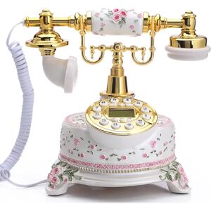 Corded Landline Telephone Old Fashion Antique Home Telephone European Style Desktop Telephone for Decor Old Fashion Phones