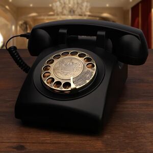 IAKEMIC Retro Rotary Dial Home Phones, Old Fashioned Classic Corded Telephone Vintage Landline Phone for Home and Office