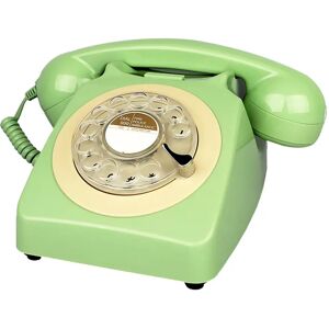 Corded Telephone Green Retro Landline Phones Antique Rotary Dial Desktop Telephone Pretty Classic Telephones for Home Decor