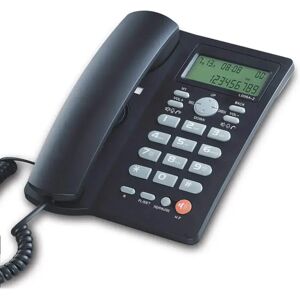 Corded Telephone With Caller ID Display,Hands Free Landline Telephone,Office Telephone with Speakerphone,Black Home Phones