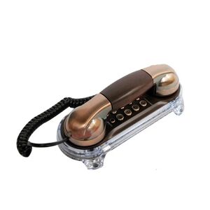 Antique Telephone Corded Elegant Phone Retro Trimline Telephones Landline with Metal Buttons Blue Incoming-Call Flashlight