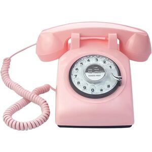 Corded Pink Telephones Classic Rotary Dial Home Office Phones Antique Vintage Phone of 1930s Old Fashion Telephones