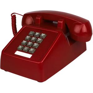 Red Landline Phones for Home Office Hotel School Corded Single Line Heavy Desktop Basic Telephone for Seniors Retro Old Phone