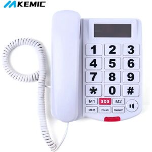 IAKEMIC Home Caller ID Big Button Corded Phone for Hearing and Visually Impaired Telephone for Seniors with Extra Loud Ringer