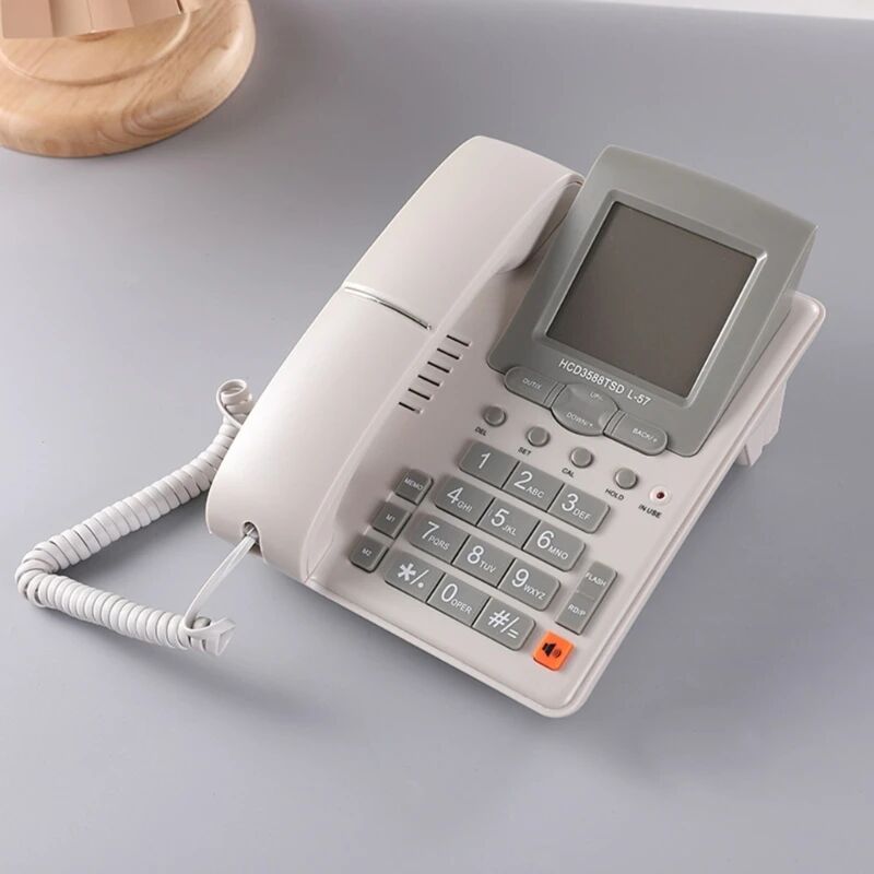 Large LCD Corded Landline Phone withMute/Pause/Hold/Flash/Redial/Hands Free Calculator Two-line Operation Telephones