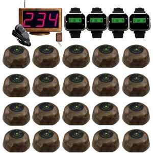 JINGLE BELLS 20 Call Button+4 Watch pager receiver+1 main host Receiver Restaurant Hotel Pager Wireless Calling Paging System