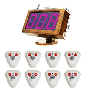 JINGLE BELLS  Wireless Hotel Calling System 8 Bar call buttons 1 Display Receiver Restaurant Paging with Sound