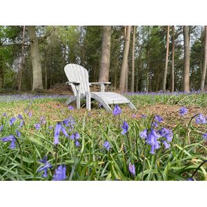 Adirondack Armchair & Footstool White Wash Finish