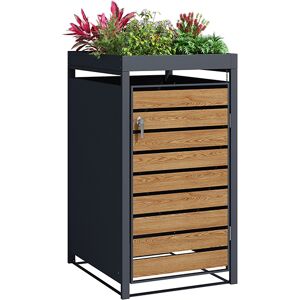 Galvanized Steel Wheelie Bin Cover With Planters   Single   Pre-Order