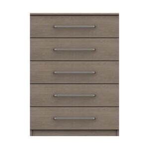 One Call Furniture Parker Beige 5 Drawer Chest Brown  - Size: 100x73x41cm
