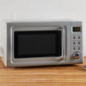 Dunelm Retro 20L 800W Grey Microwave Grey  - Size: 45x36x26cm