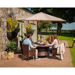 Cambridge 4 Rattan Garden Chairs & Large Round Dining Table Set in Brown - Cambridge - Rattan Direct Cambridge 4 Rattan Garden Chairs & Large Round Dining Table Set in Brown - Cambridge - Rattan Direct