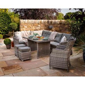 Rattan Garden Corner Dining Set with Chair in Grey - Sorrento - Rattan Direct Rattan Garden Corner Dining Set with Chair in Grey - Sorrento - Rattan Direct