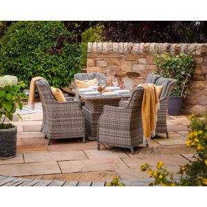 Rattan Direct 6 Seat Rattan Garden Dining Set With Adjustable Height Table in Grey - Riviera - Rattan Direct