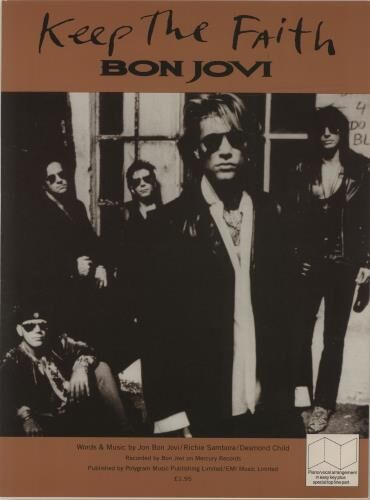 Bon Jovi Keep The Faith 1992 UK sheet music AM91022