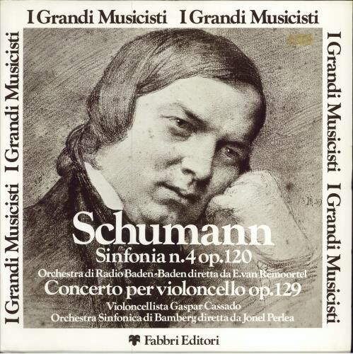 Robert Schumann Sinfonia N.4 Op.120 / Concerto Per Violoncello Op. 129 1979 Italian vinyl LP GMN-27