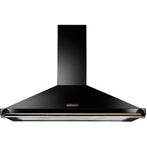 Rangemaster RCLAHDC90BL/B 90cm Classic Chimney Hood With Brass Rail And Badge - BLACK Rangemaster RCLAHDC90BL/B 90cm Classic Chimney Hood With Brass Rail And Badge - BLACK