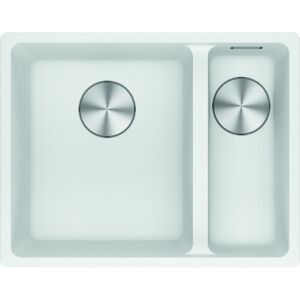 Franke MRG160-34-15 PW RHSB Maris Fragranite 1.5 Bowl Undermount Sink Right Hand Small Bowl - WHITE Franke MRG160-34-15 PW RHSB Maris Fragranite 1.5 Bowl Undermount Sink Right Hand Small Bowl - WHITE